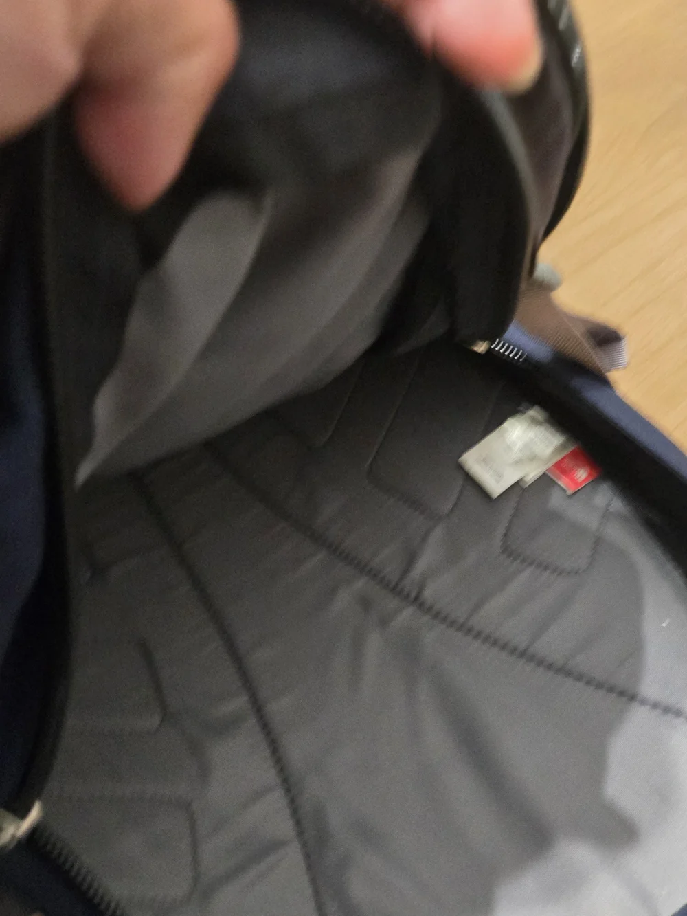 The North Face Slingshot Backpack in Navy and Charcoal